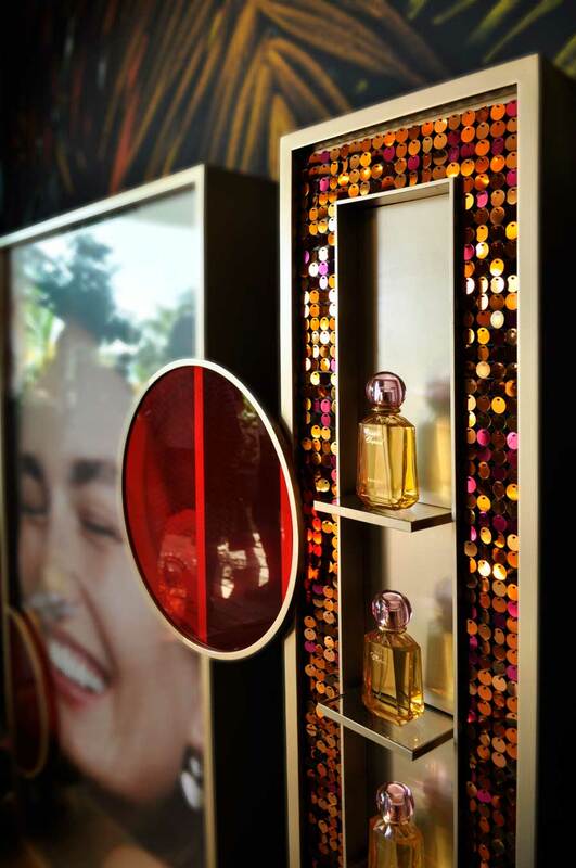 Stunning sequin wall for Chopard’s prestigious perfume POS displays