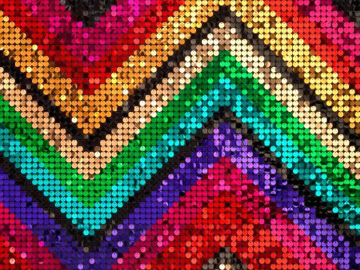 sequin backdrop rainbow pattern.