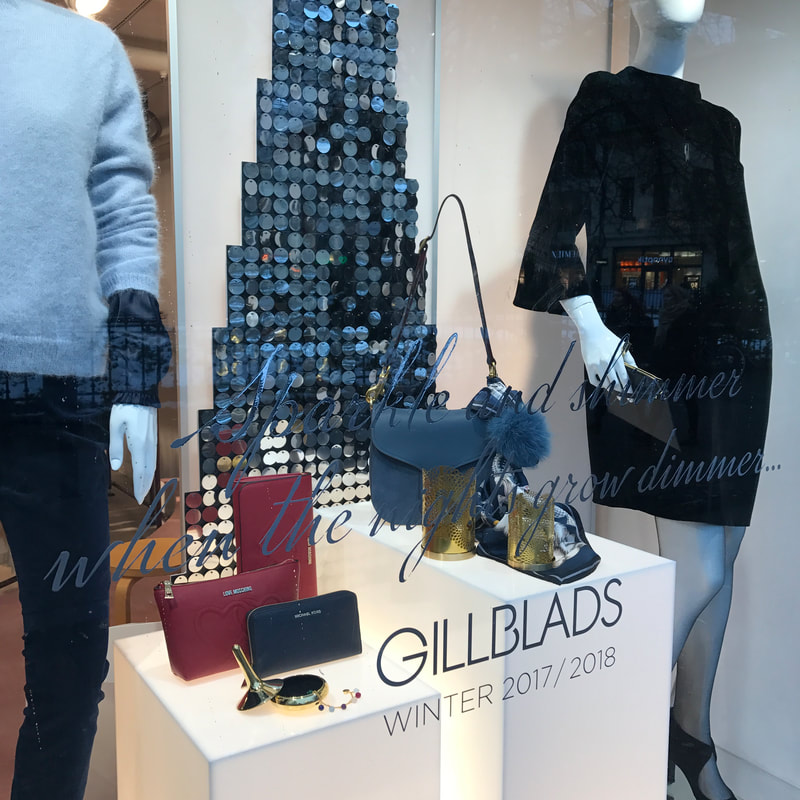 Shimmer panels for visual merchandising and shop window displays by Shimmerwalls.