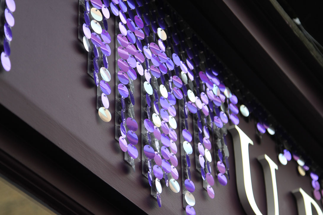 Amazing sequin walls and signs for visual merchandising