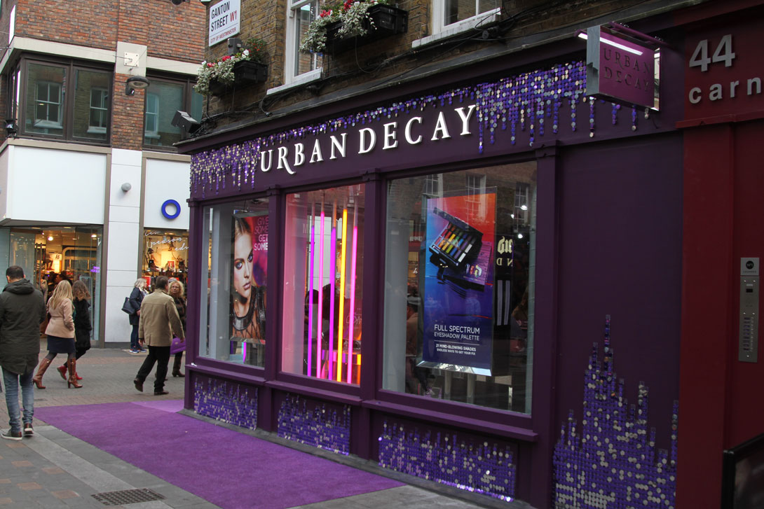 Sequin decoration and store signage